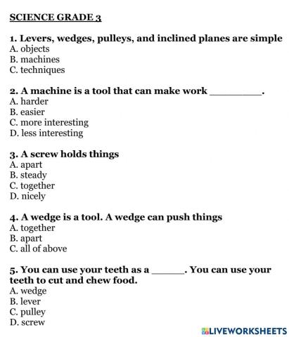 Science Grade 3 week 10