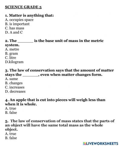 Science 5 Week 10