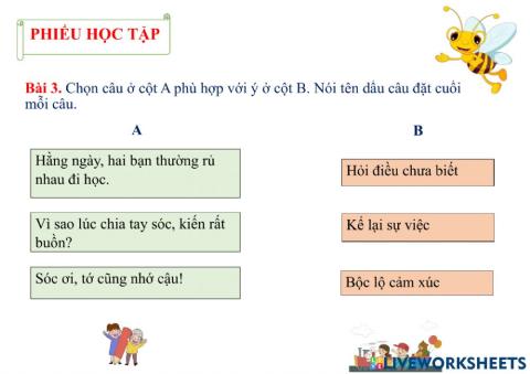 Bài 3 - Phiếu học tập