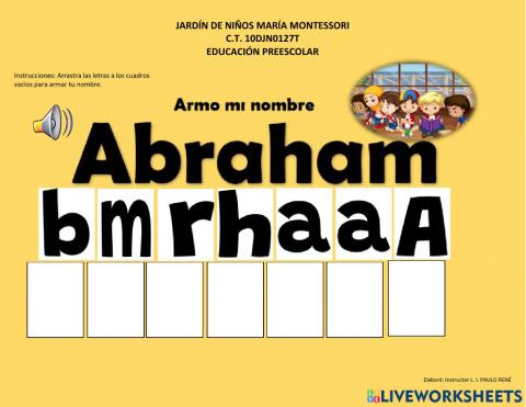 Armo mi nombre Abraham