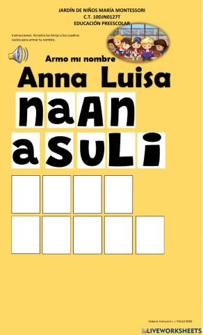 Armo mi nombre Anna Luisa