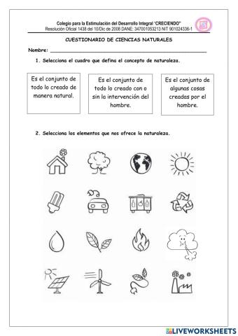 Examen segundo semestre naturales