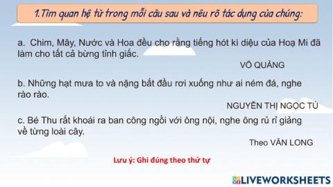 Quan hệ từ tuần 11