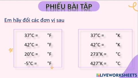 Đổi thang đo nhiệt độ