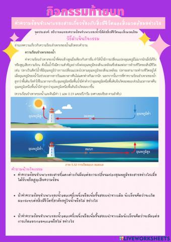 กิจกรรมท้ายบท เรื่องพลังงานความร้อน