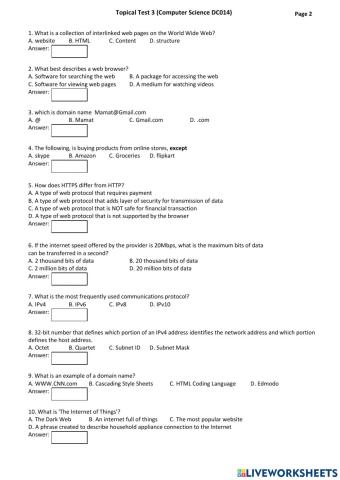 Topical Test 3 Page 2