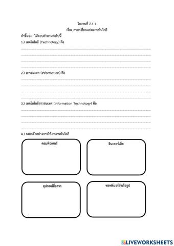 การเปลี่ยนเเปลงของเทคโนโลยีสารสนเทศ