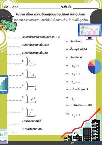 ใบงาน เรื่อง ความยืดหยุ่นของอุปสงค์ และอุปทาน