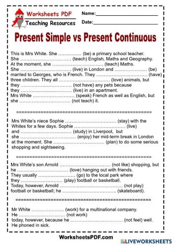 Simple Present - Present Continuous