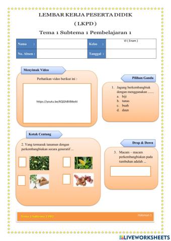 Lkpd tema 1 kls 6