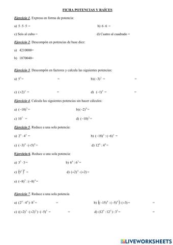 Ficha repaso potencias