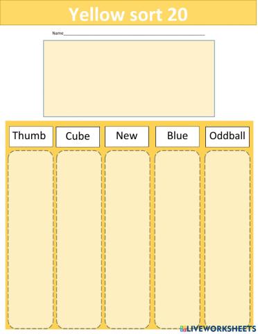 Words Their Way yellow book sort 20