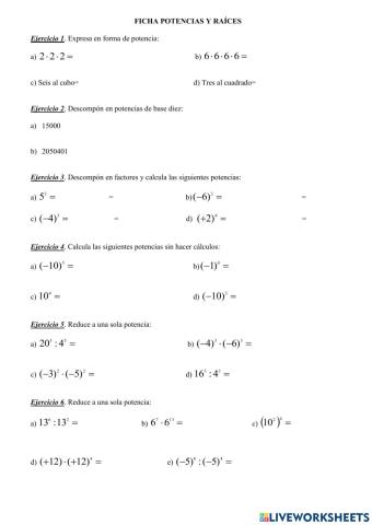 Ficha modelo potencias