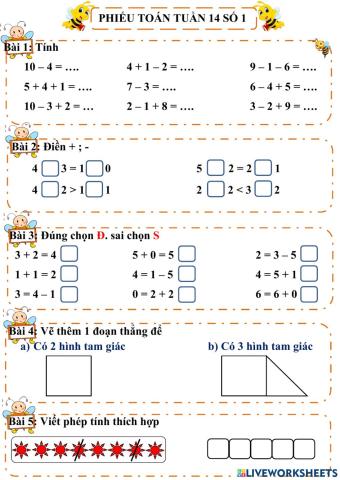 Toán tuần 14 số 1