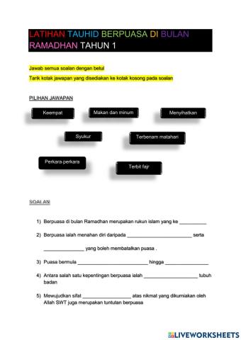 Latihan berpuasa dibulan Ramadhan