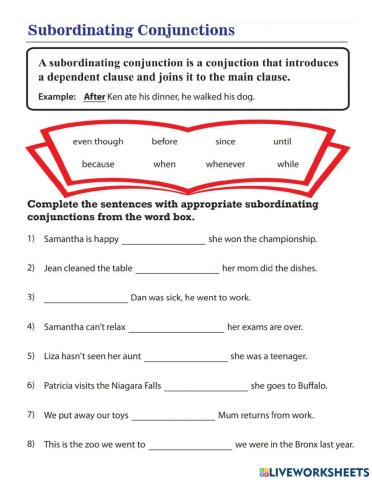 Subordinating conjunctions