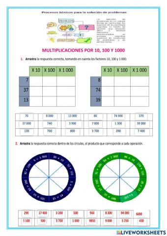 Multiplicaciones por 10,100 y 1000