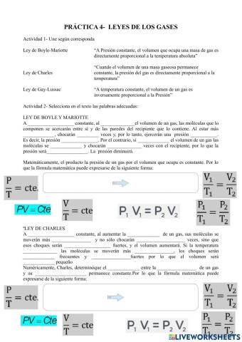 Ficha - Leyes de los gases