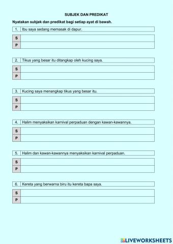 Subjek dan Predikat