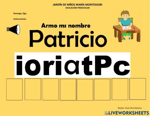 Armo mi nombre Patricio