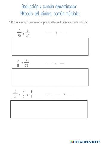 Común denominador mcm