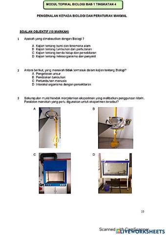 Modul Hebat edisi 2021 Biologi Tingkatan 4 Bab 1