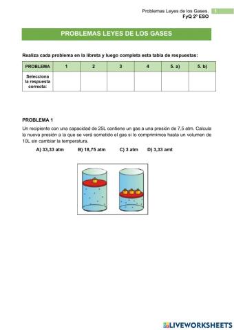 Problemas Leyes de los Gases