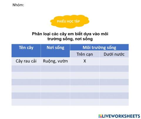 Thực vật sống ở đâu?