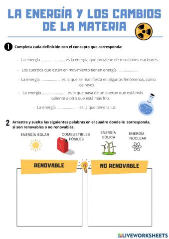 La energía y los cambios de la materia