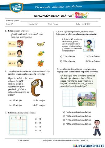 Examen de Matemática