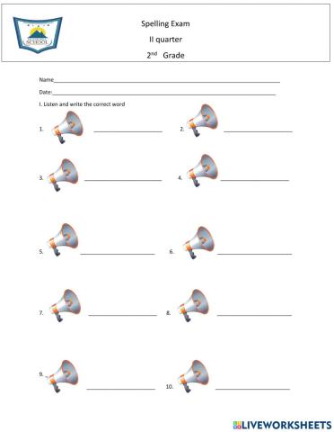 Spelling Exam