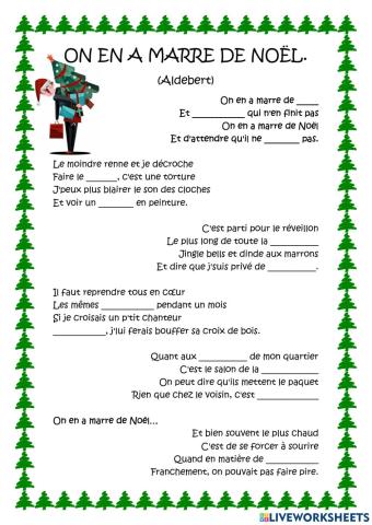 On en a marre de Noël.