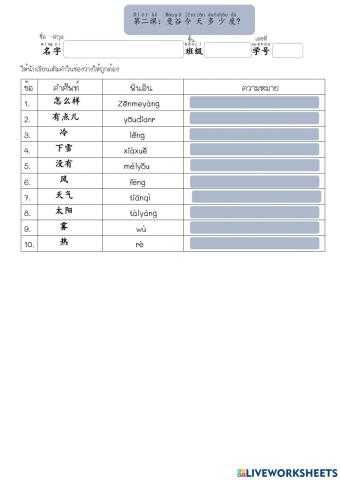 คำศัพท์อากาศ