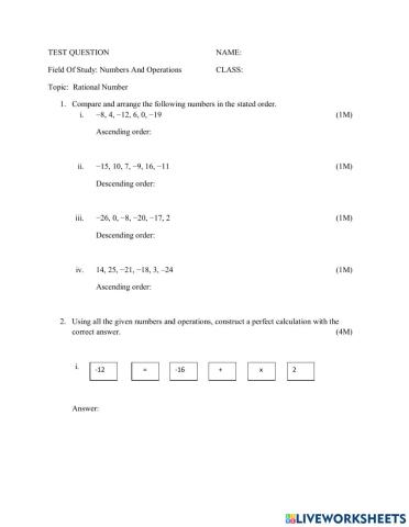 Rational Numbers