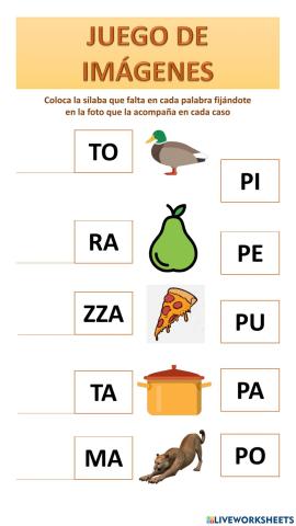 Las sílabas de la P