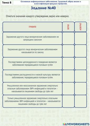 Задание ОБЖ 8.40