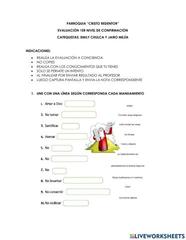 Evaluación 1er nivel de Confirmación