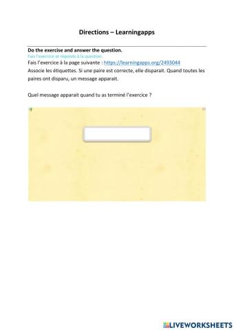 Directions - check learningapps