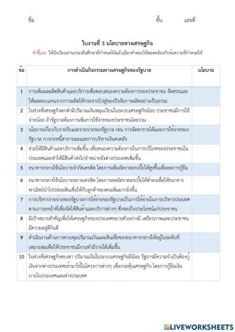 ใบงานที่ 3 นโยบายทางเศรษฐกิจ (2)