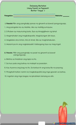 1st Summative Test-Q2 in MTB Part 1