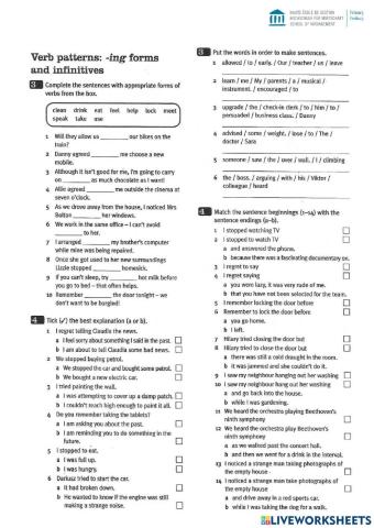 Verb patterns gerund or infinitive