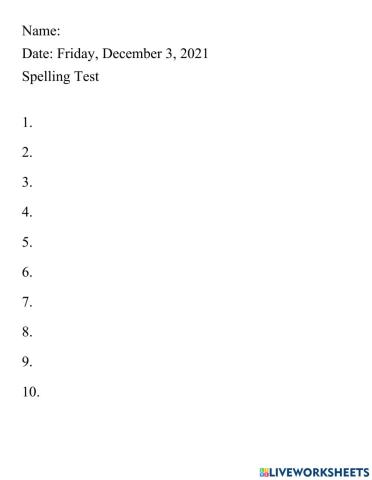 Spelling Test