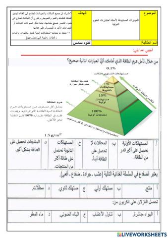 المهارات المستهدفة في اختبارات العلوم الدولية