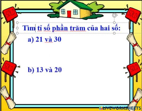 Khởi động giải toán về tỉ số phần trăm TT