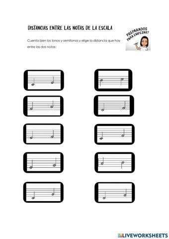 Distancia entre notas