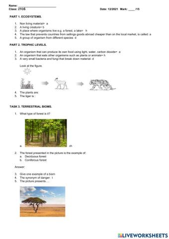 Ecosystems and bioms