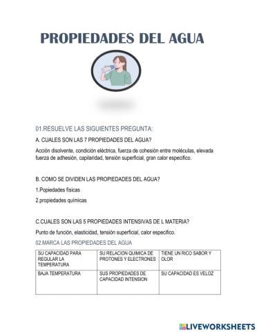 Propiedades del agua