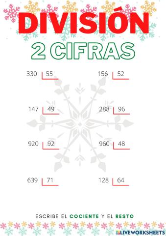 Divisiones dos cifras