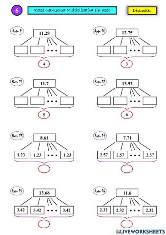 Estructura Multiplicativa - Cálculos (R5) Decimales