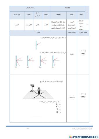 Timssالضوء والصوت